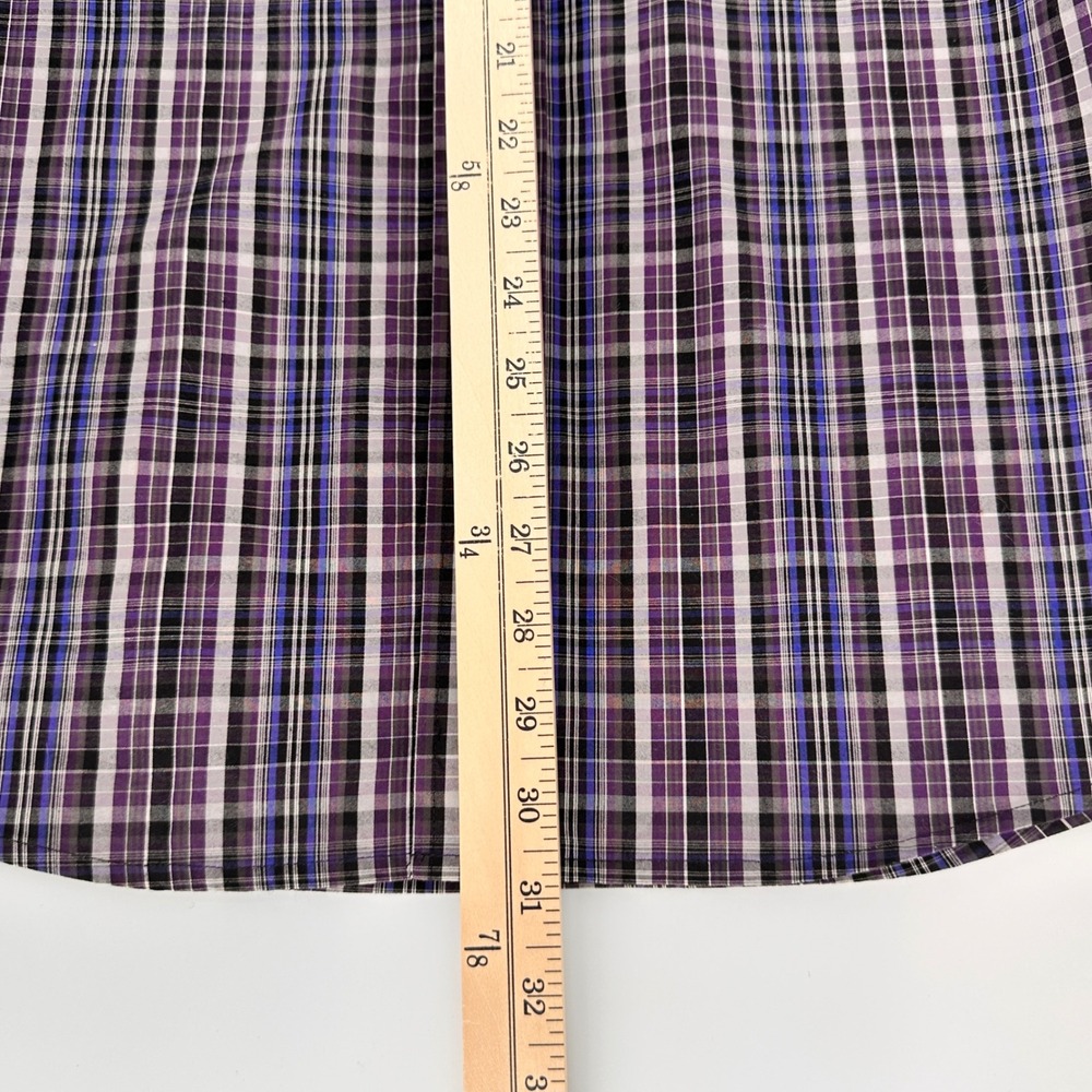 Ariat Pro Series Mens Small Purple Plaid Long Sleeve Snap Front Western Shirt - Picture 11 of 11